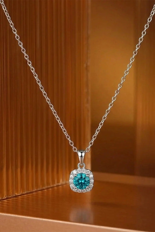 Picture of Pastels - The Blue Lagoon Halo Necklace - [H]N196 - Available at Raja Sahib