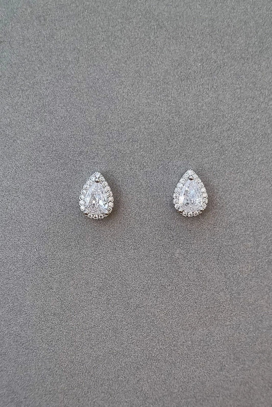 Picture of Pastels - Teardrop Diamond Stud Earrings - [M]E542 - Available at Raja Sahib