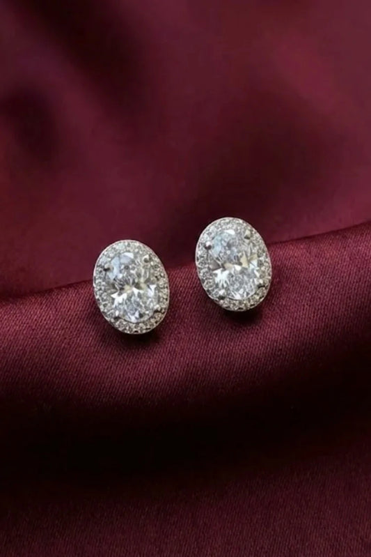 Picture of Pastels - Oval Brilliant Stud Earrings - [M]E543 - Available at Raja Sahib