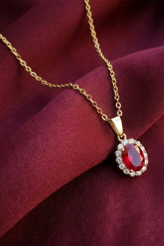 Picture of Pastels - Ruby Aura Necklace - [M]N178 - Available at Raja Sahib