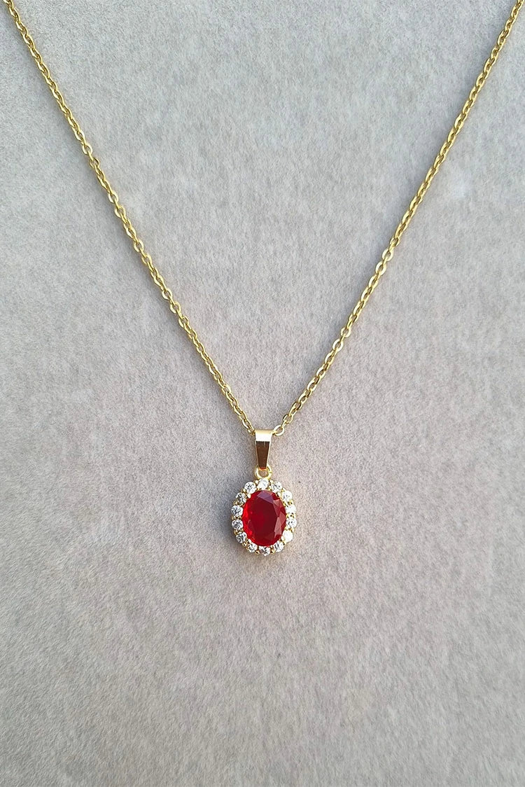 Picture of Pastels - Ruby Aura Necklace - [M]N178 - Available at Raja Sahib