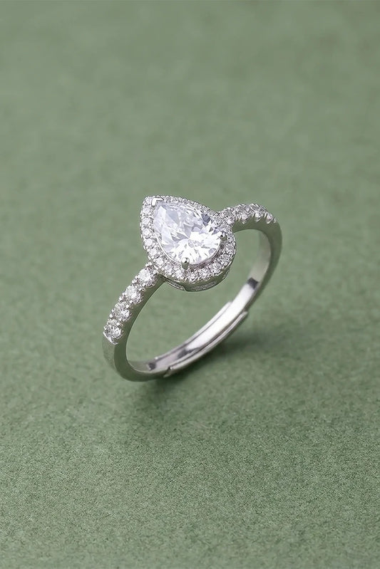 Pastels - Pear-Cut Halo Adjustable Ring - [M]R113