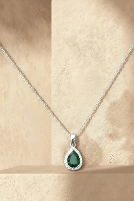 Picture of Pastels - Emerald Drop Necklace - [H]N154 - Available at Raja Sahib