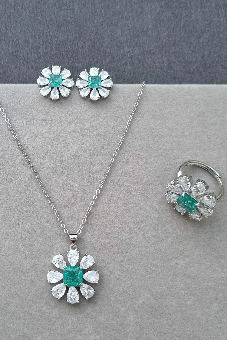 Picture of Pastels - Daisy Dream Set; Earrings, Necklace & Ring - S028 - Available at Raja Sahib