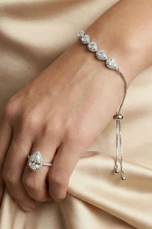 Picture of Pastels - Drop-Shaped Cubic Zirconia Adjustable Bracelet - [S]B097 - Available at Raja Sahib