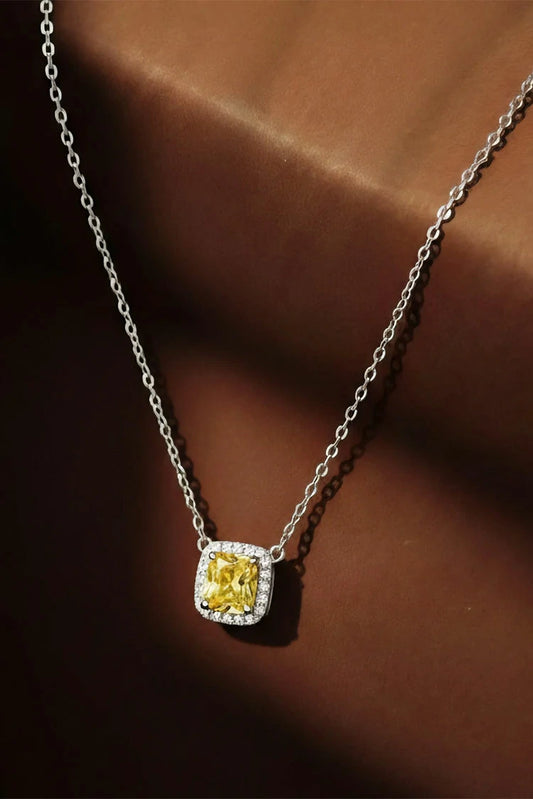 Picture of Pastels - Cushion Brilliance Yellow Necklace - [S]N160 - Available at Raja Sahib