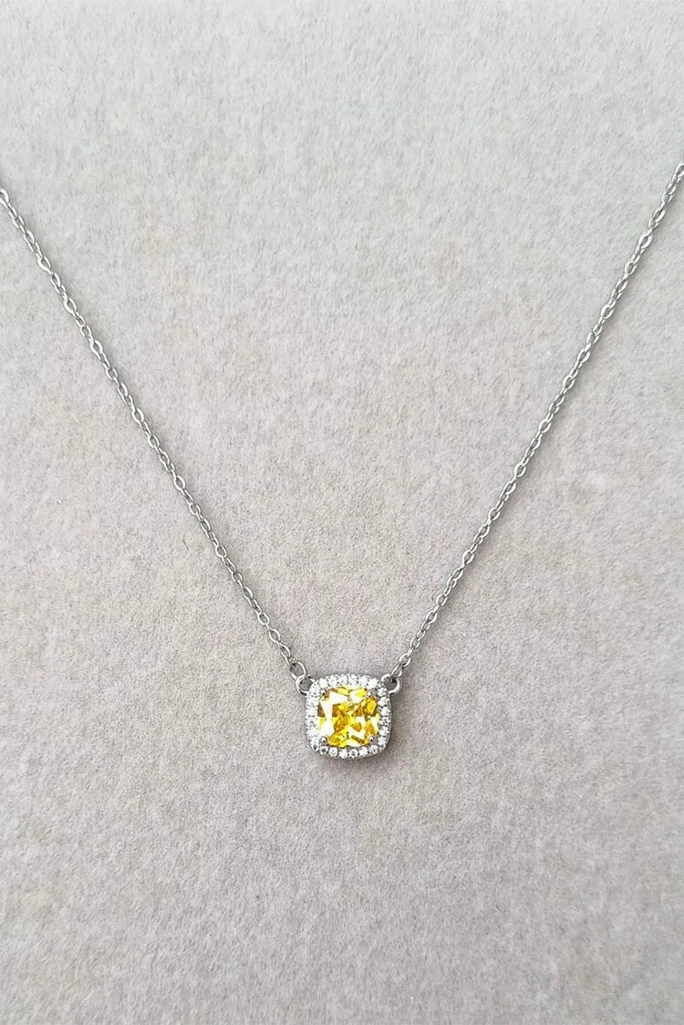 Picture of Pastels - Cushion Brilliance Yellow Necklace - [S]N160 - Available at Raja Sahib