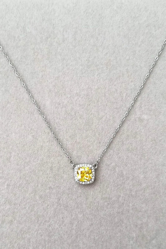 Picture of Pastels - Cushion Brilliance Yellow Necklace - [S]N160 - Available at Raja Sahib