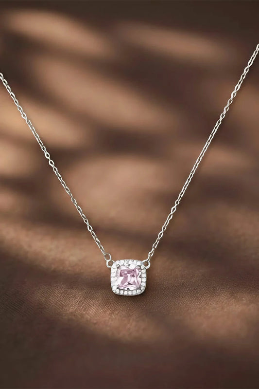 Picture of Pastels - Cushion Brilliance Pink Necklace - [S]N162 - Available at Raja Sahib