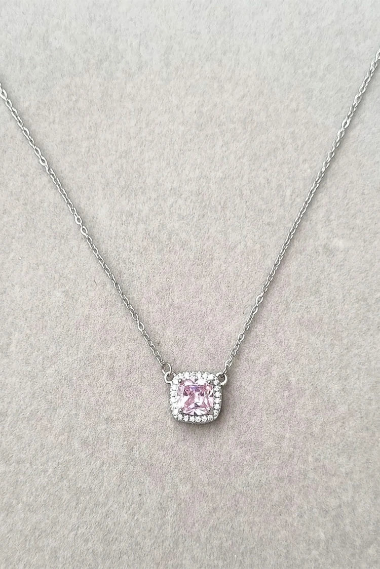 Picture of Pastels - Cushion Brilliance Pink Necklace - [S]N162 - Available at Raja Sahib