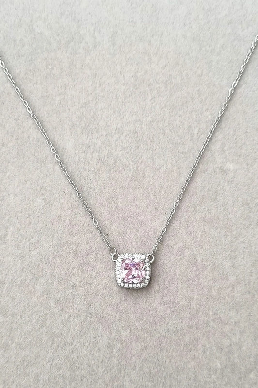 Picture of Pastels - Cushion Brilliance Pink Necklace - [S]N162 - Available at Raja Sahib