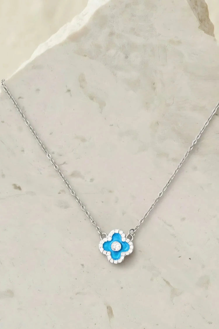 Picture of Pastels - Skyblue Flower Power Necklace - [S]N166 - Available at Raja Sahib