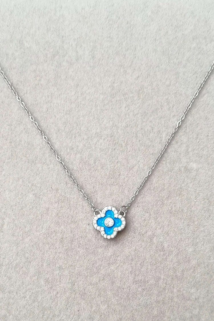 Picture of Pastels - Skyblue Flower Power Necklace - [S]N166 - Available at Raja Sahib