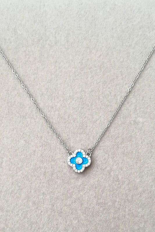 Picture of Pastels - Skyblue Flower Power Necklace - [S]N166 - Available at Raja Sahib