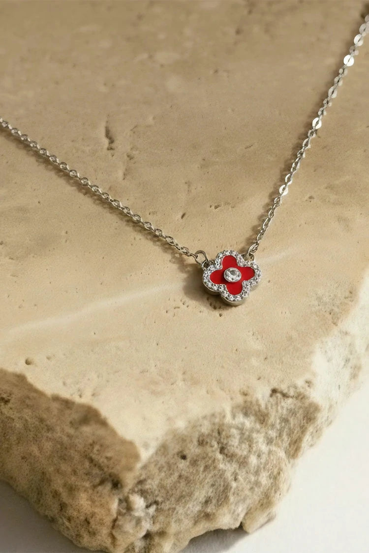 Picture of Pastels - Red Flower Power Necklace - [S]N167 - Available at Raja Sahib