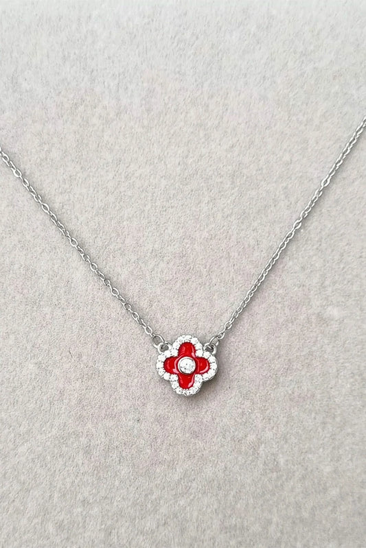 Picture of Pastels - Red Flower Power Necklace - [S]N167 - Available at Raja Sahib