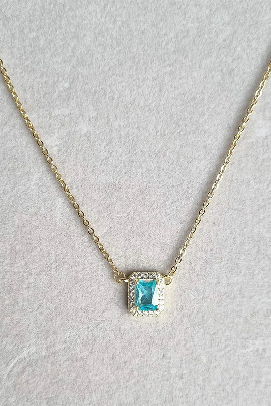 Picture of Pastels - Cushion Cut Blue Topaz Necklace - [S]N168 - Available at Raja Sahib