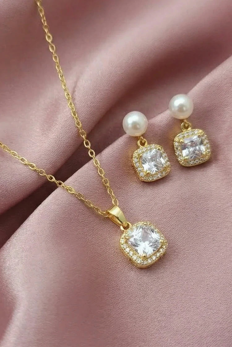 Picture of Pastels - Pearl & Crystal Elegance Set - [S]S068 - Available at Raja Sahib