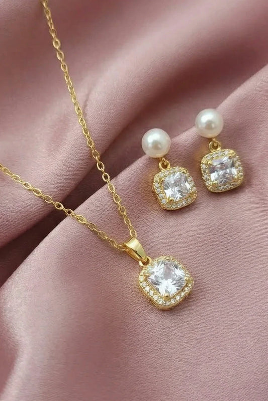 Picture of Pastels - Pearl & Crystal Elegance Set - [S]S068 - Available at Raja Sahib