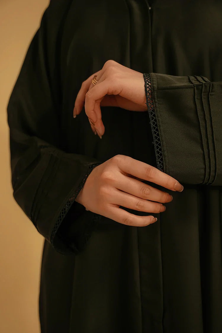 Picture of Divinely Crafted - Basic Pleat Abaya - Dark Green - Available at Raja Sahib