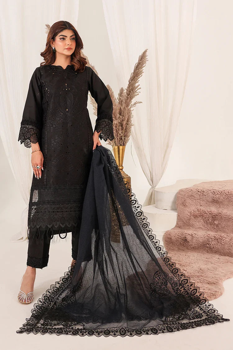 Picture of Bella Studio - Luxury Embroidered Lawn Collection - Queen Black - Available at Raja Sahib