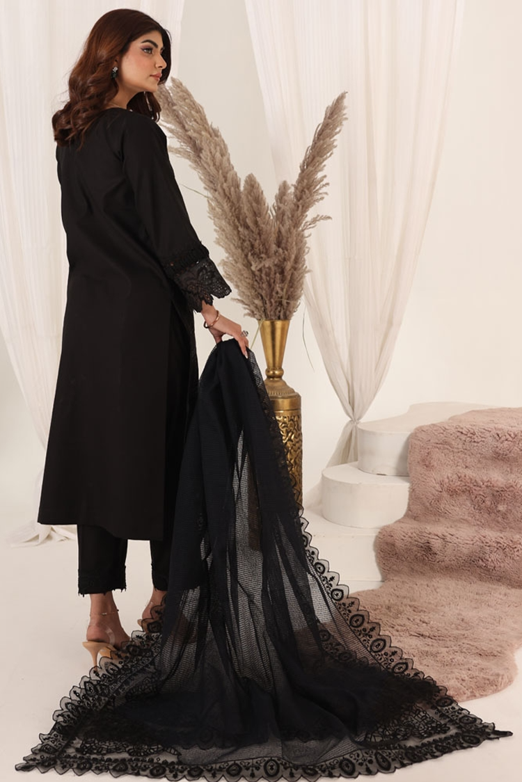 Picture of Bella Studio - Luxury Embroidered Lawn Collection - Queen Black - Available at Raja Sahib