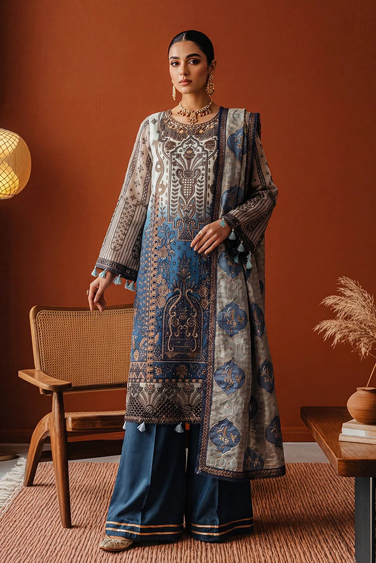 Picture of Ramira - Lamha Festive - Blue & Off White - Available at Raja Sahib
