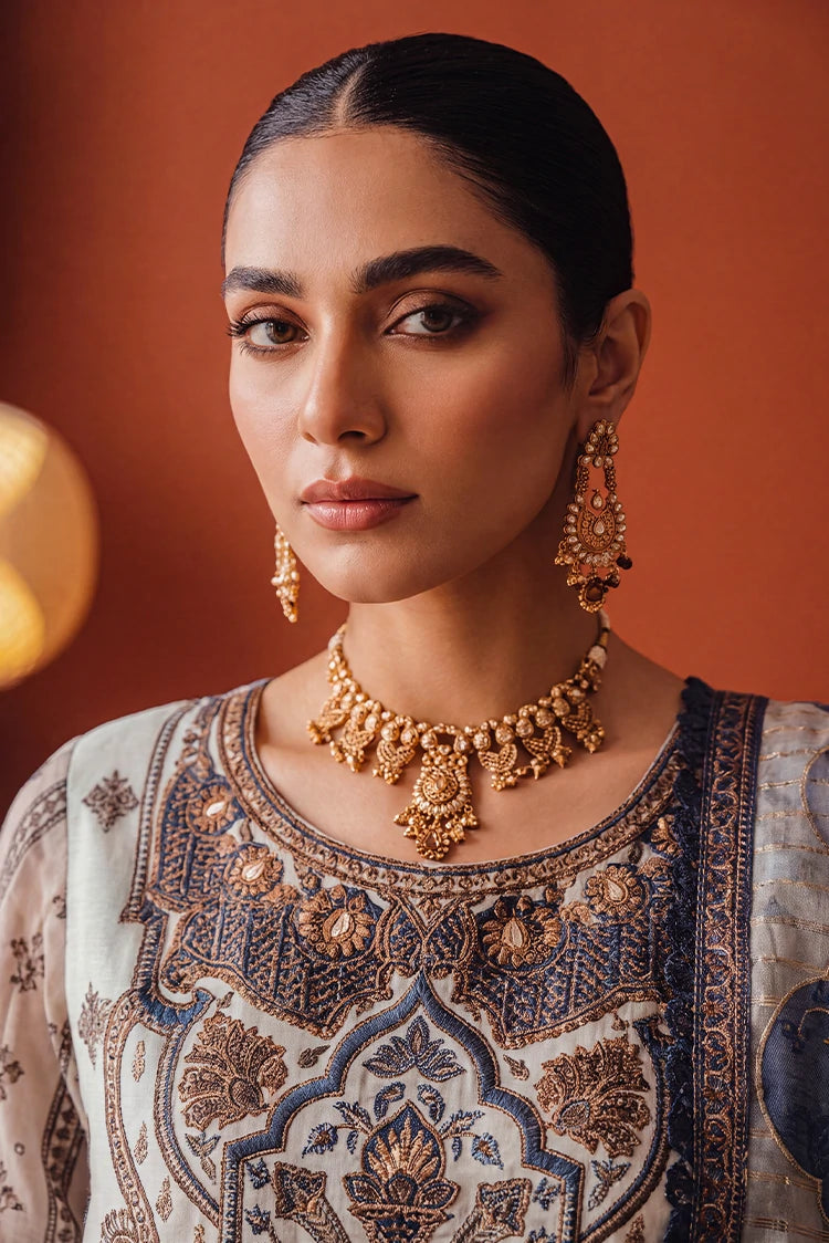 Picture of Ramira - Lamha Festive - Blue & Off White - Available at Raja Sahib