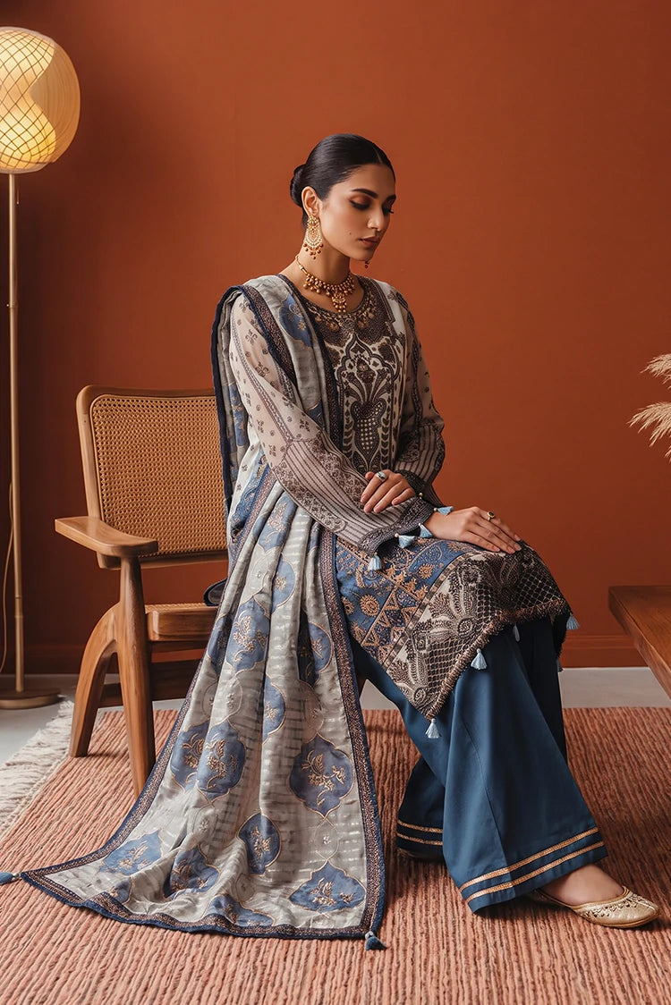 Picture of Ramira - Lamha Festive - Blue & Off White - Available at Raja Sahib