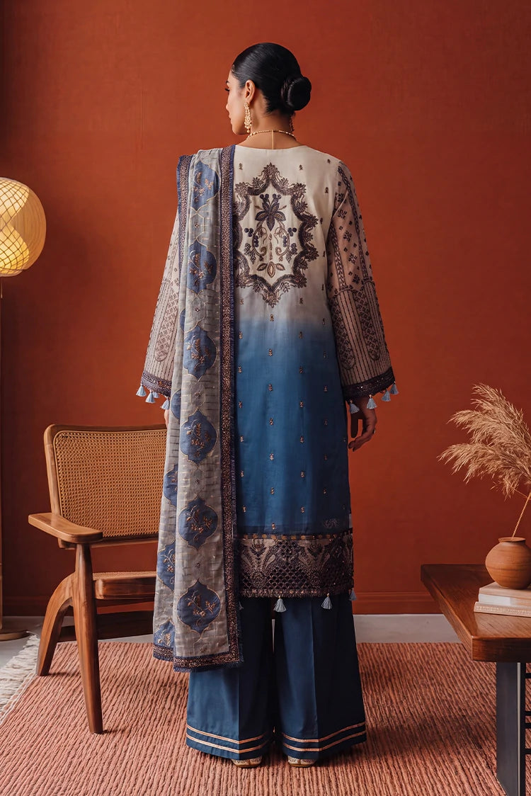 Picture of Ramira - Lamha Festive - Blue & Off White - Available at Raja Sahib