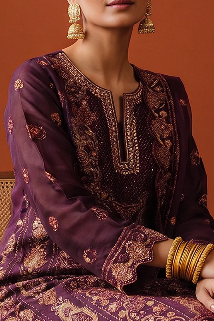 Picture of Ramira - Lamha Festive - Tali – Deep Plum - Available at Raja Sahib