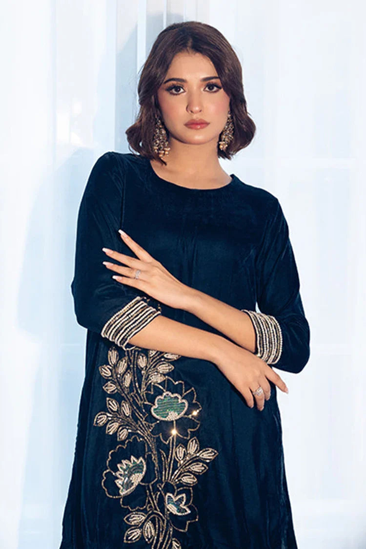 Picture of RJ'S Pret - Velours Exclusive Velvet Collection - Deep Sea Green - Available at Raja Sahib
