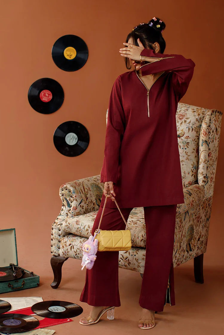 Picture of Ombrella - Retro Motion - 2 Piece - Maroon Melody - Available at Raja Sahib