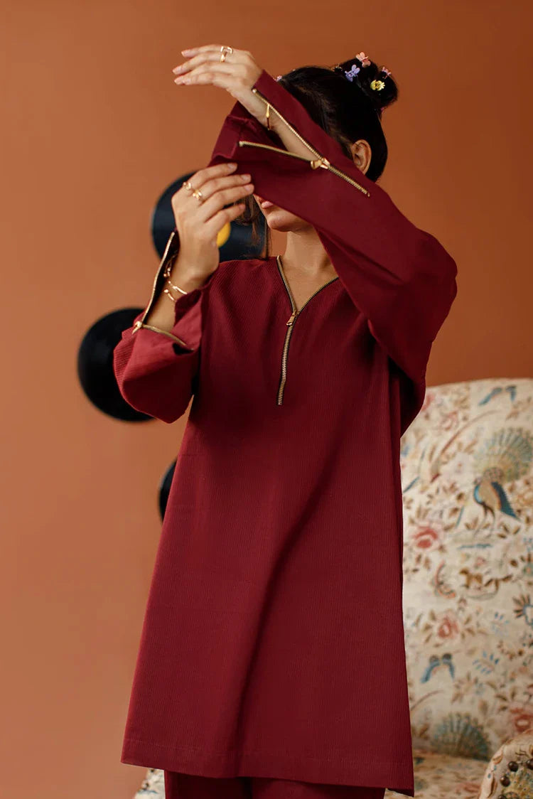 Picture of Ombrella - Retro Motion - 2 Piece - Maroon Melody - Available at Raja Sahib