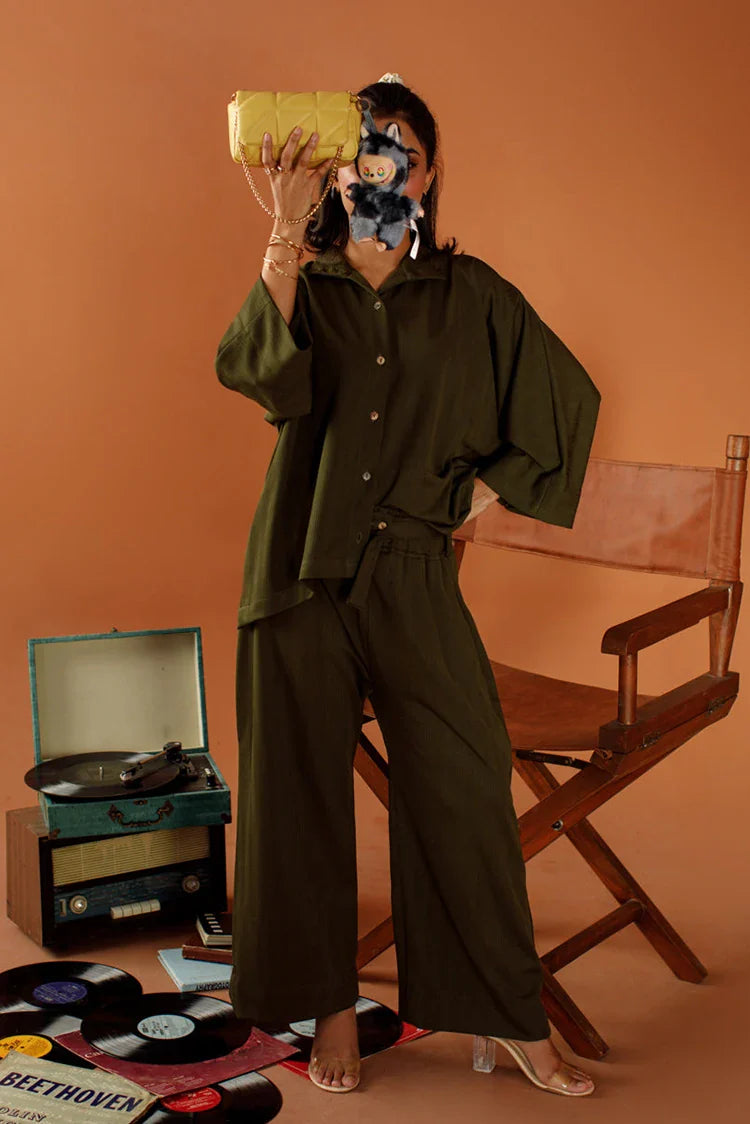 Picture of Ombrella - Retro Motion - 2 Piece - Olive Muse - Available at Raja Sahib