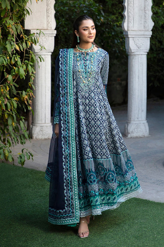 Picture of Maria Osama Khan - Rang e Noor Luxury Pret Collection - Nargis Navy Blue - Available at Raja Sahib