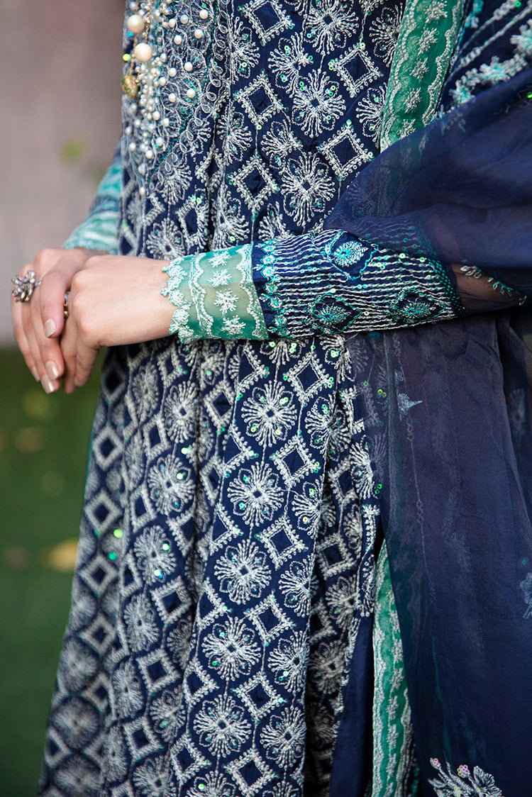 Picture of Maria Osama Khan - Rang e Noor Luxury Pret Collection - Nargis Navy Blue - Available at Raja Sahib