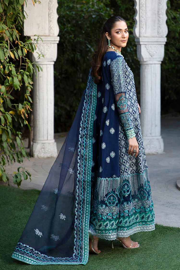 Picture of Maria Osama Khan - Rang e Noor Luxury Pret Collection - Nargis Navy Blue - Available at Raja Sahib