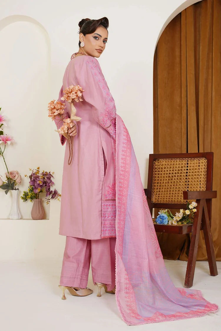Picture of Threads & Weaves - Embroidered Lawn 3 Piece Suit - Blush Pink - Available at Raja Sahib