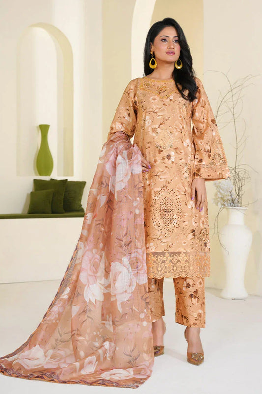 Picture of Threads & Weaves - 3 Piece - Golden Petals - Available at Raja Sahib