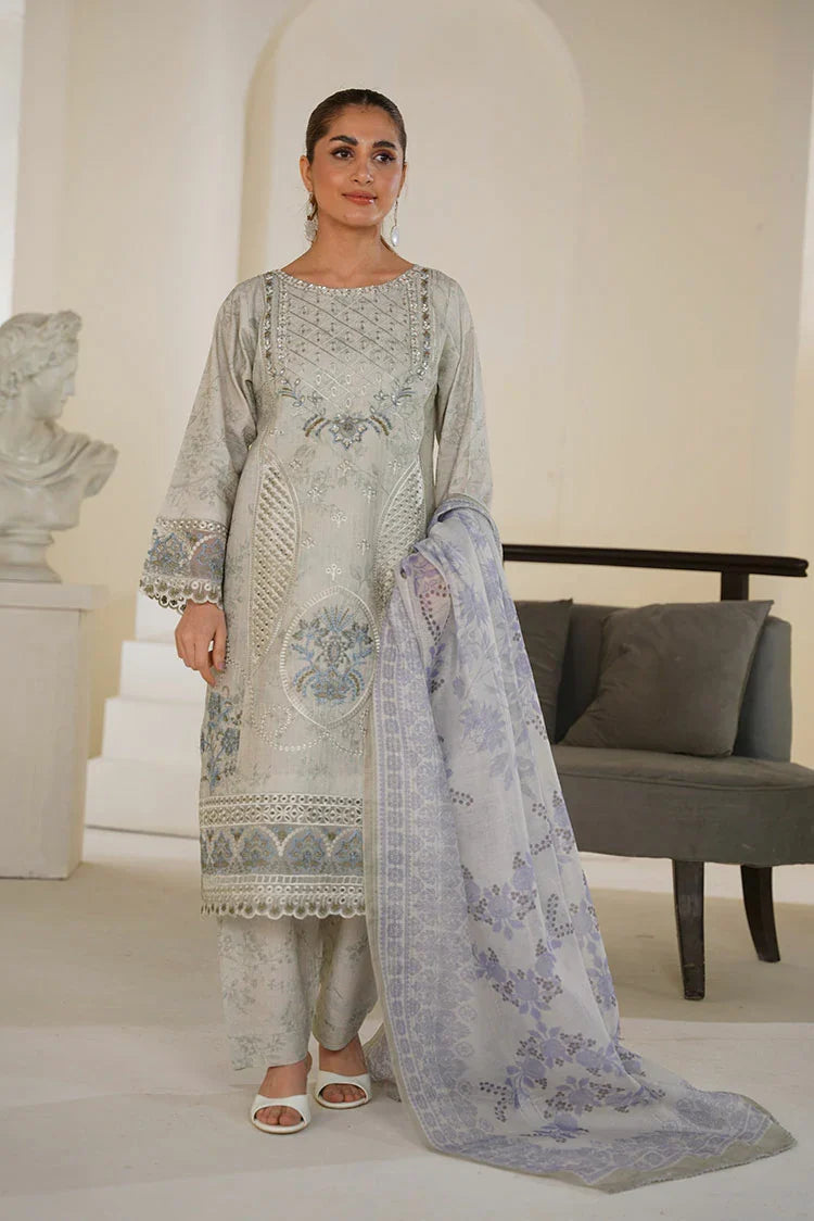 Picture of Threads & Weaves - 3 Piece - Light Sage Grey - Available at Raja Sahib