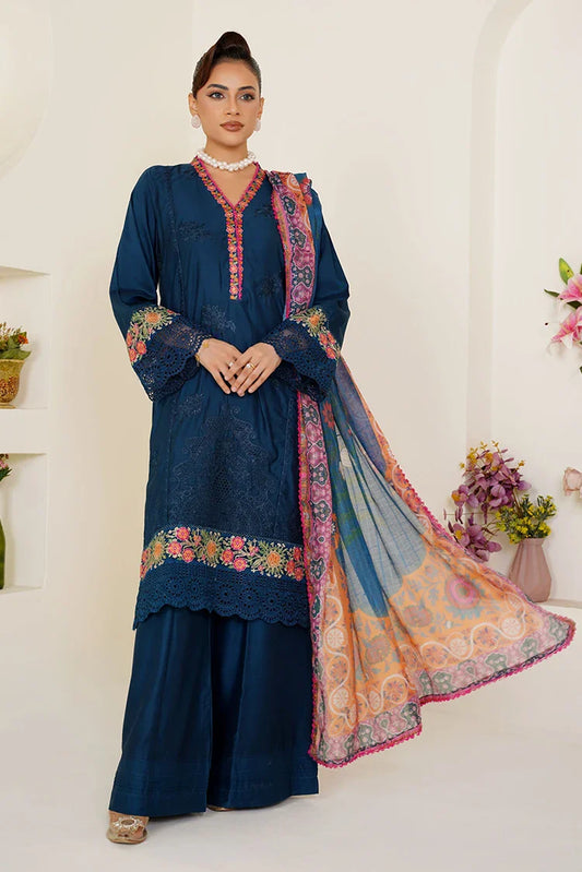 Picture of Threads & Weaves - Embroidered Viscose 3-Piece Pret Suit - Zinc - Available at Raja Sahib