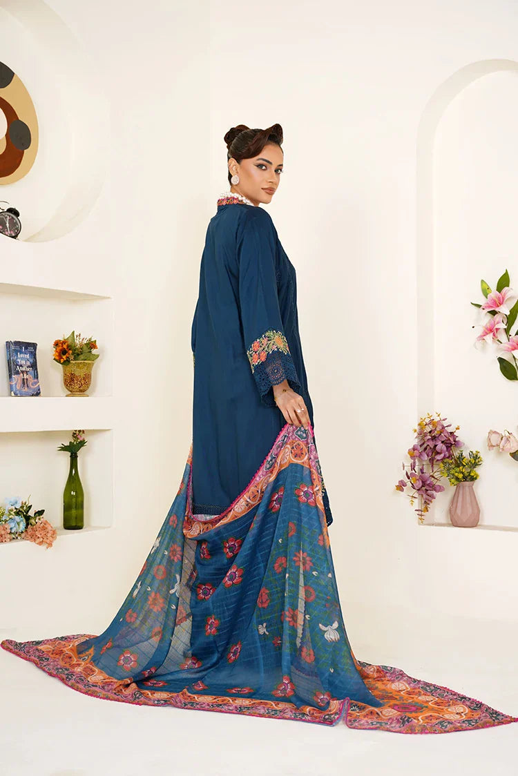 Picture of Threads & Weaves - Embroidered Viscose 3-Piece Pret Suit - Zinc - Available at Raja Sahib
