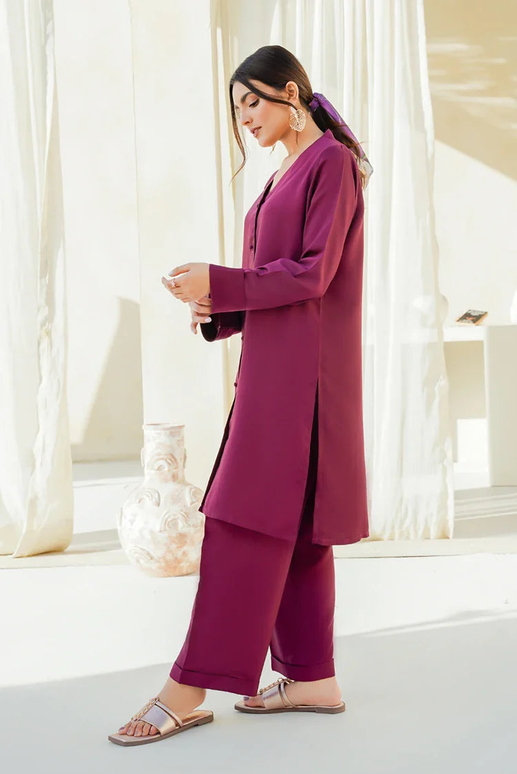 Picture of Divinely Crafted - Clara Solids '25 - Burgundy Bliss - Available at Raja Sahib