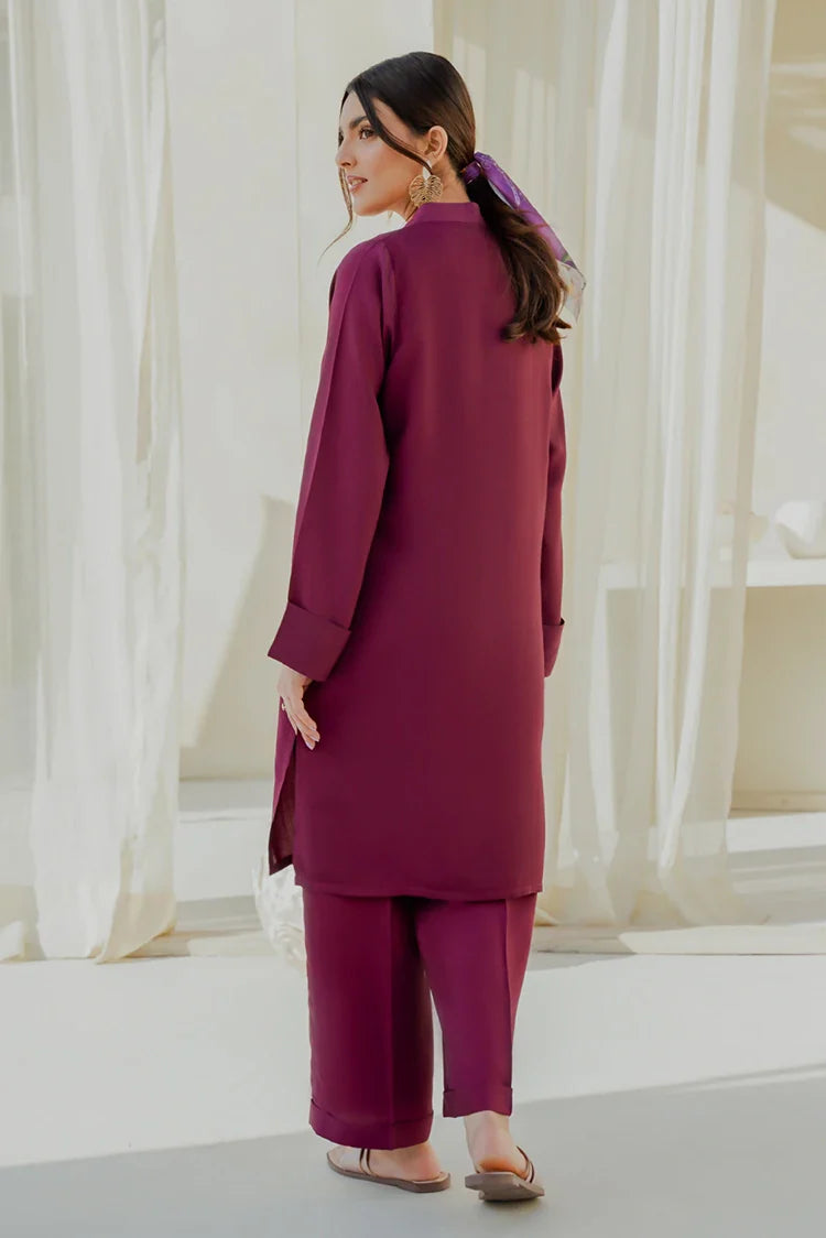 Picture of Divinely Crafted - Clara Solids '25 - Burgundy Bliss - Available at Raja Sahib