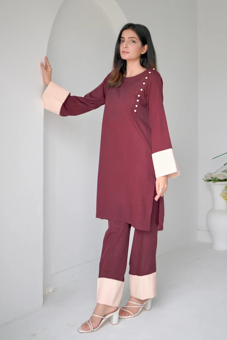 Picture of Zauk - 2 Piece - Scarlet - Available at Raja Sahib