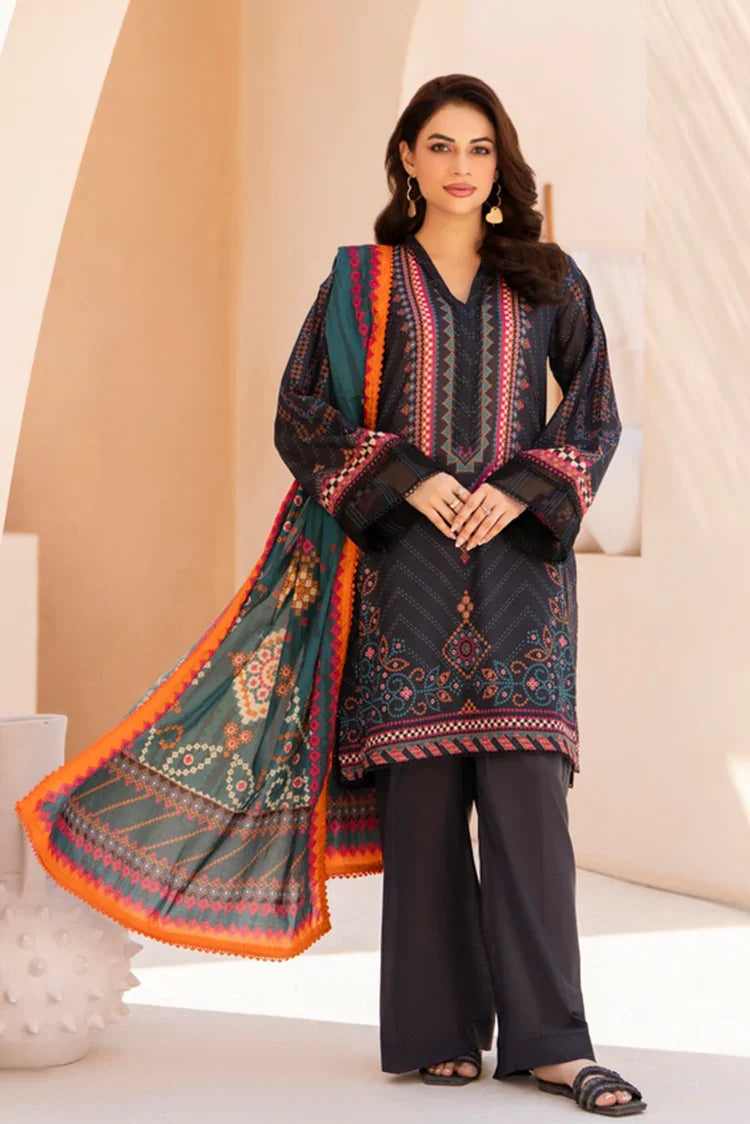 Picture of Ellena - 3-PC Unstitched Printed Lawn Suit - Available at Raja Sahib