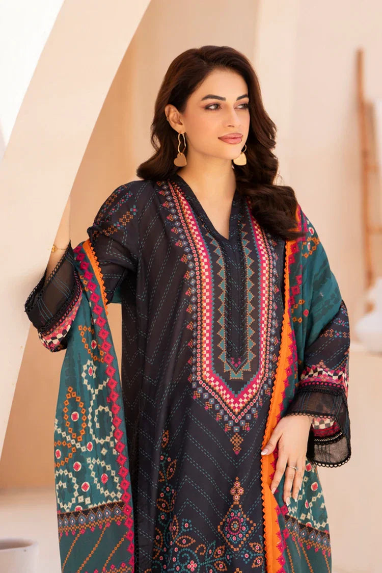 Picture of Ellena - 3-PC Unstitched Printed Lawn Suit - Available at Raja Sahib