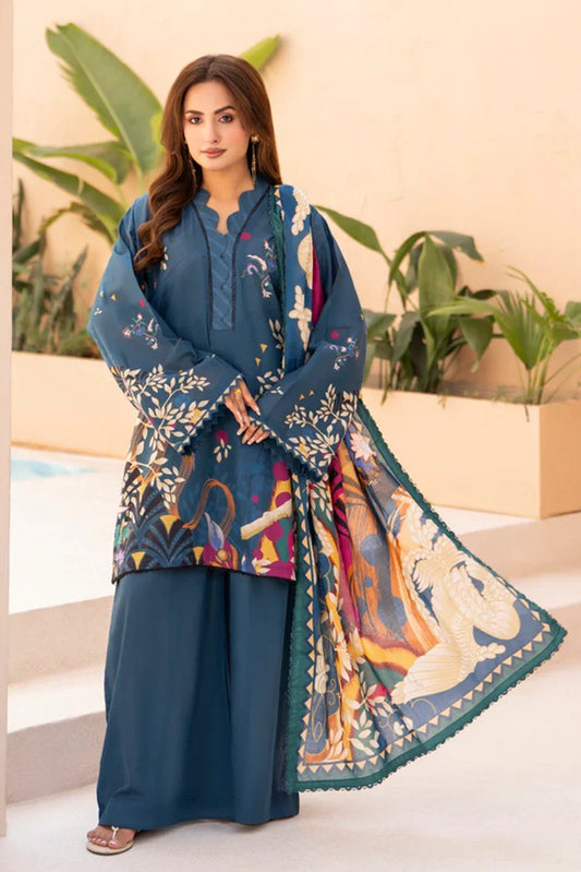 Picture of Ellena - 3-PC Unstitched Printed Lawn Suit - Available at Raja Sahib