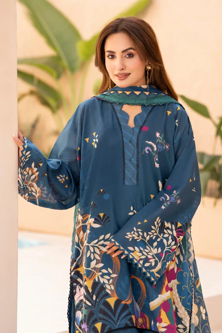 Picture of Ellena - 3-PC Unstitched Printed Lawn Suit - Available at Raja Sahib